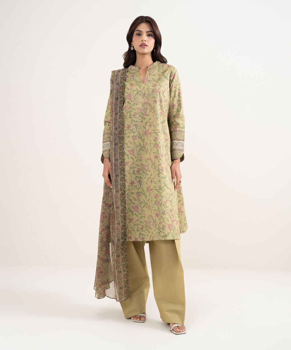 Women's Unstitched Lawn Multi Printed 3 Piece Suit