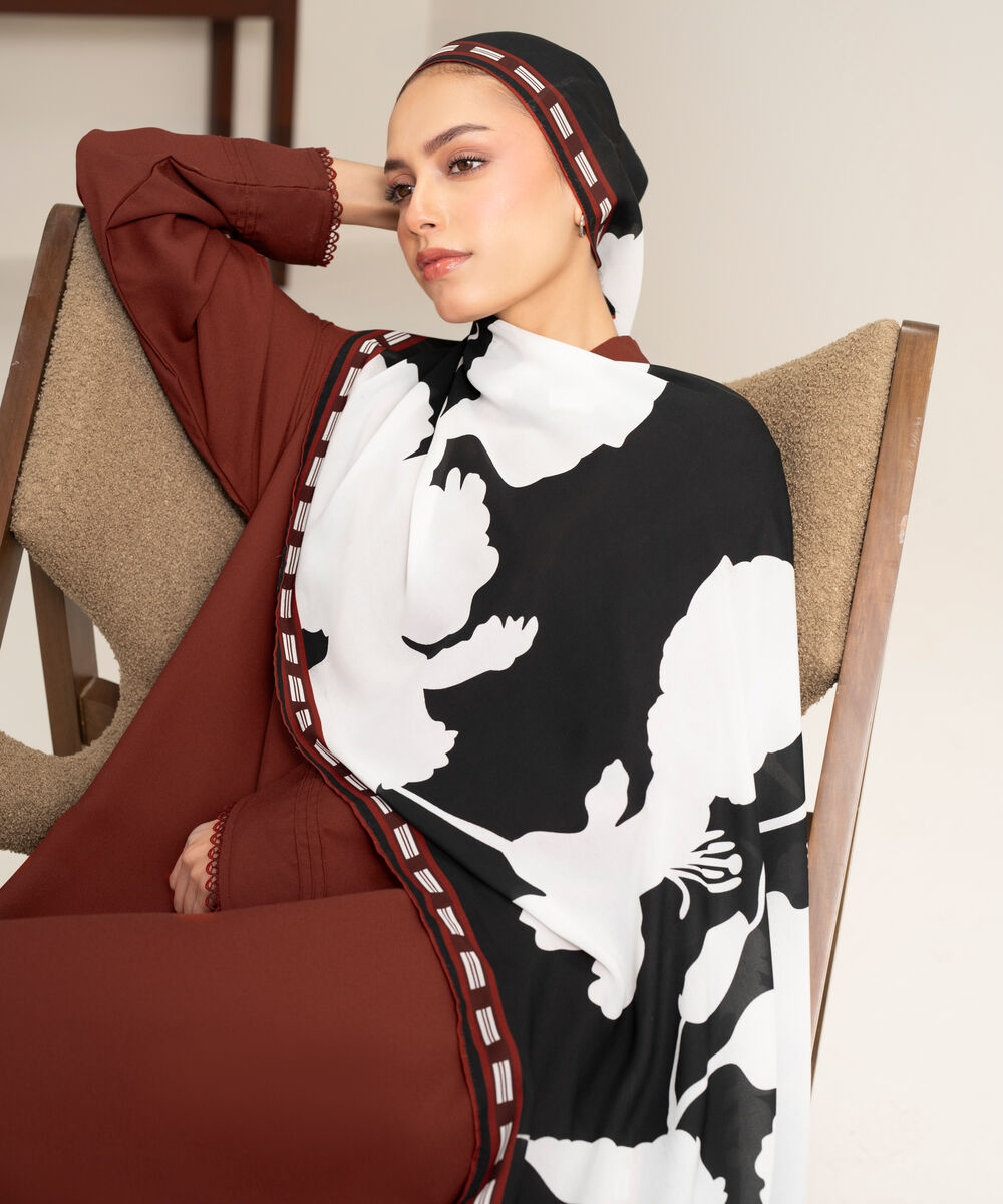 Women's Rust V-Neck Regular Abbaya Set