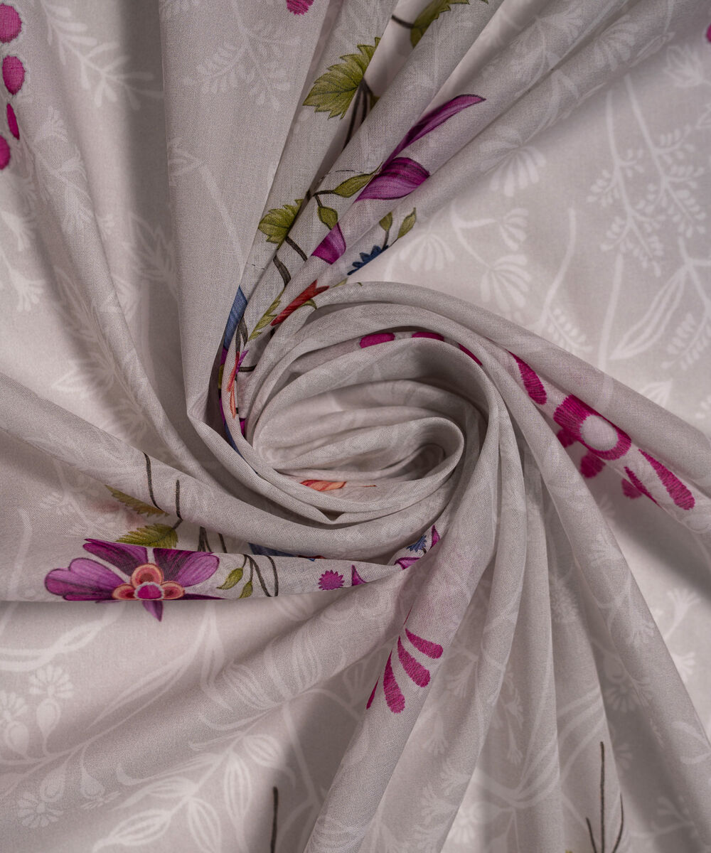 Lawn Printed Grey Dupatta