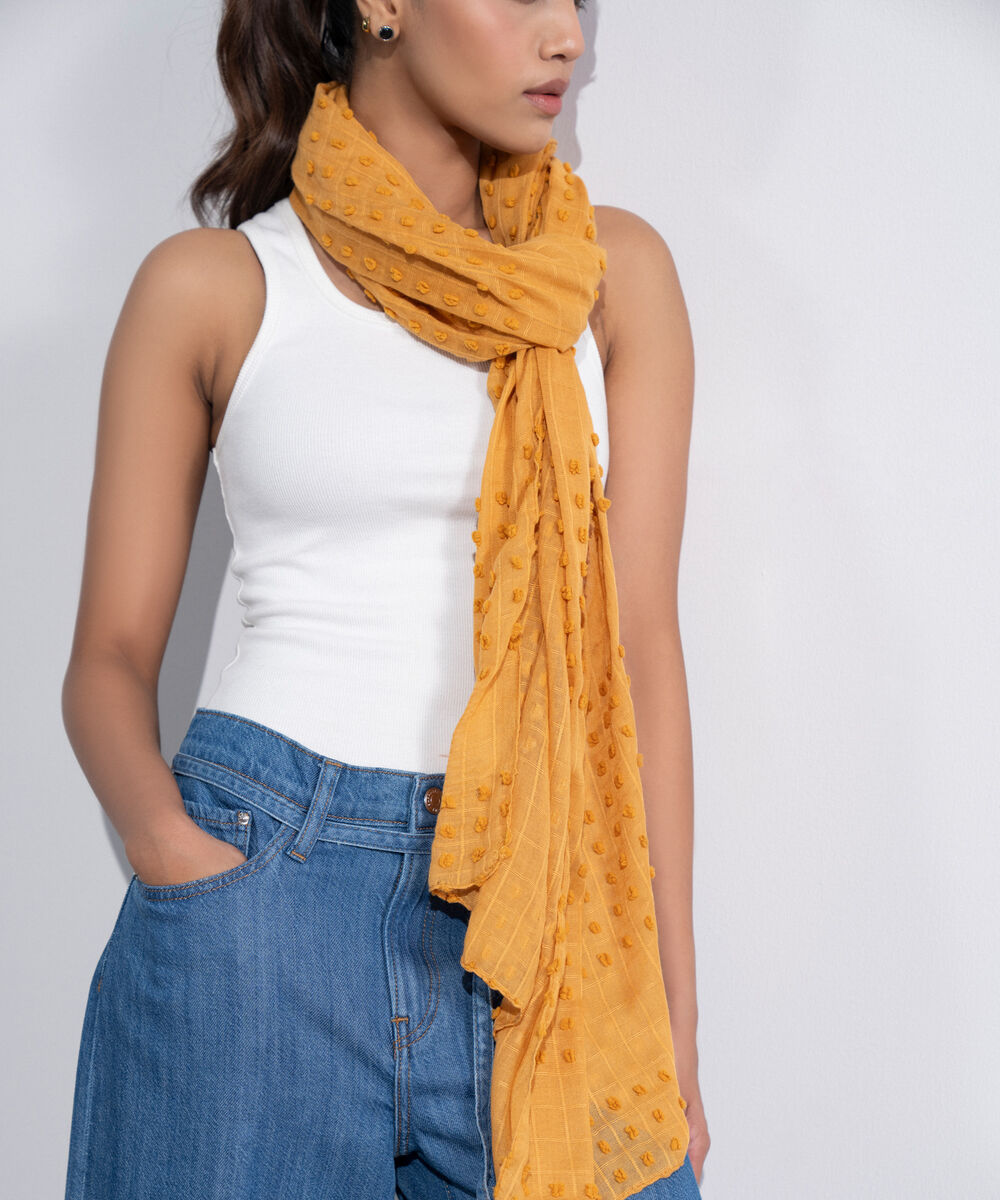 Women's Western Mustard Rectangular Scarf