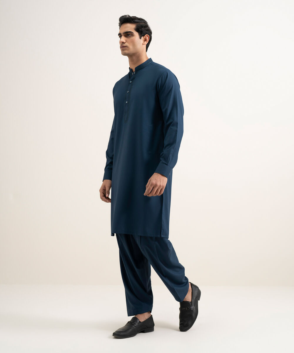 Men's Stitched Blue Kameez Shalwar