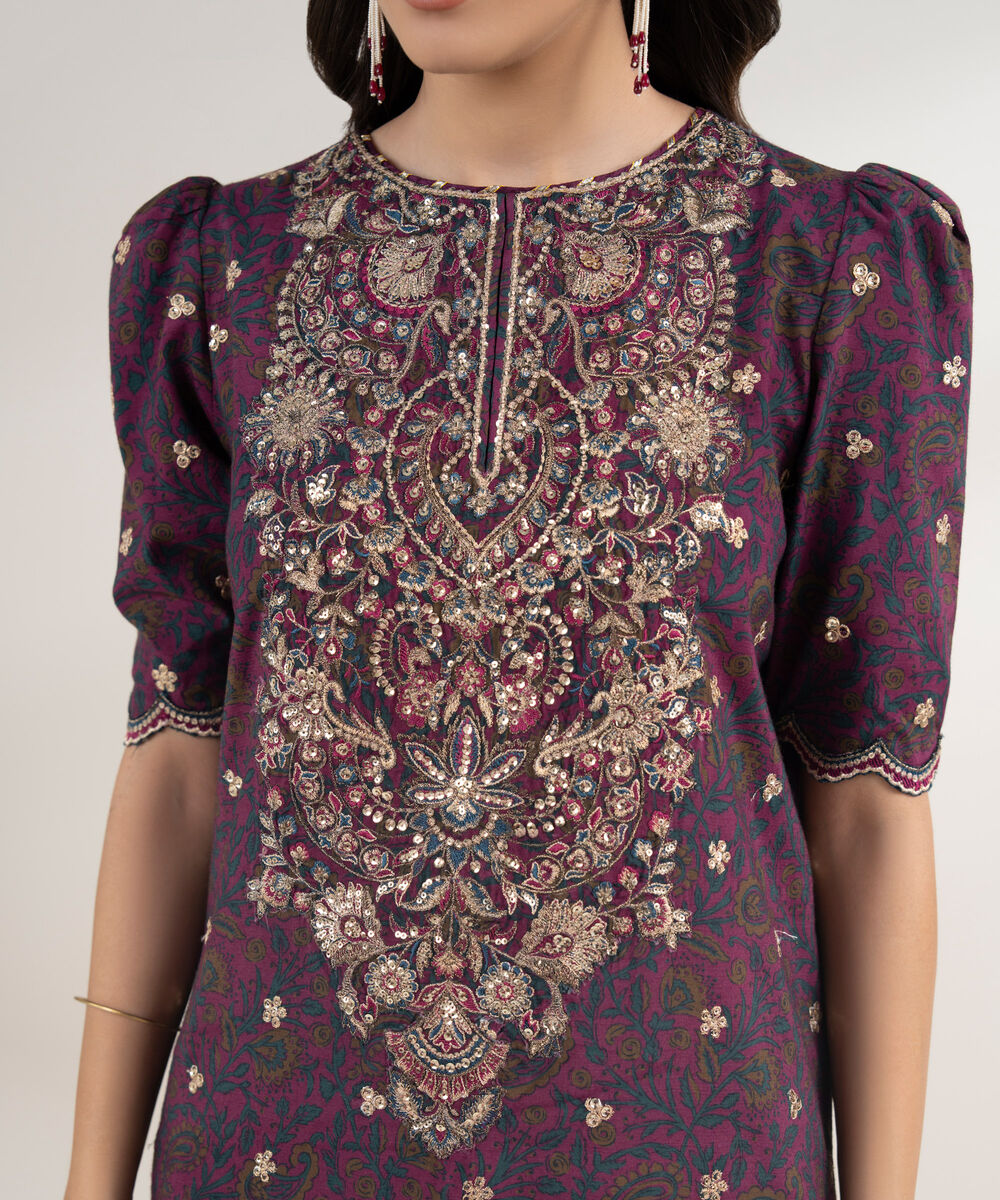 Women's Unstitched Viscose Raw Silk 3 Piece Suit