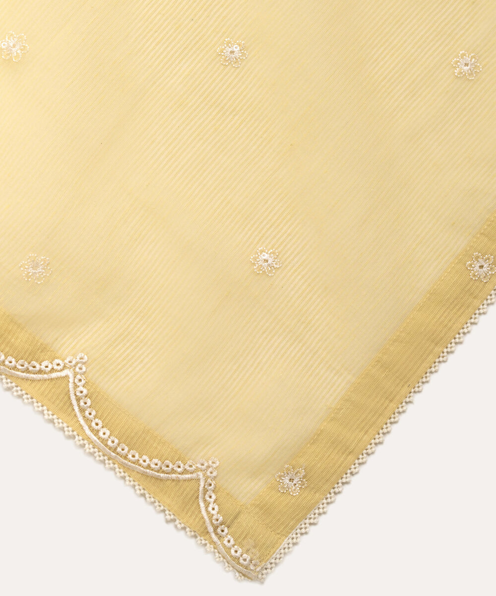 Women's RTW Textured Karandi Embroidered Yellow Dupatta