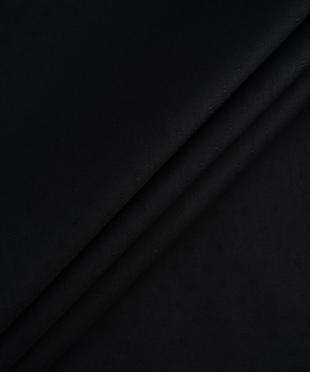 Men's Unstitched Black Two Piece Premium Wash & Wear Dobby Suit