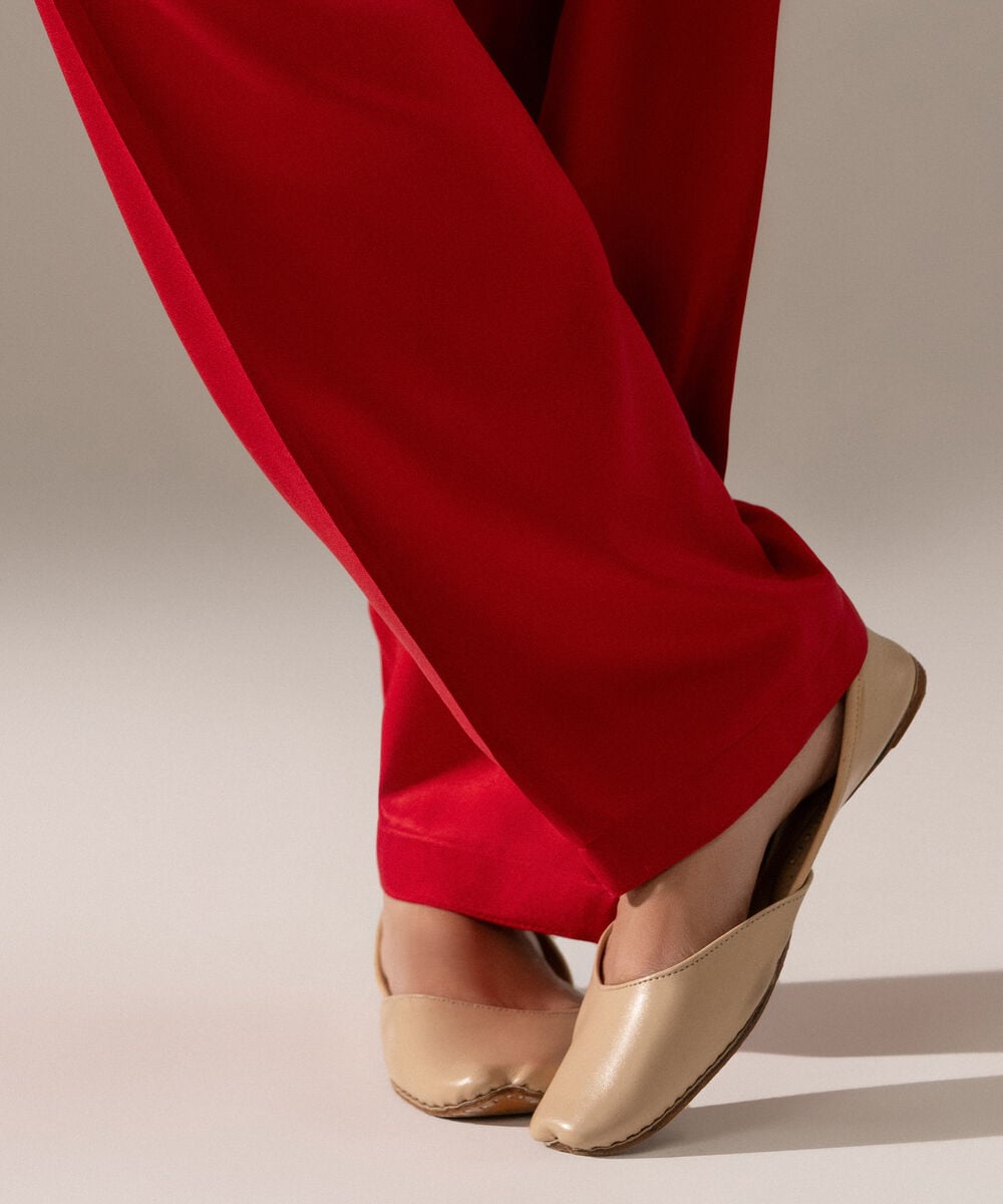 Women's RTW Viscose Marina Solid Red Shalwar