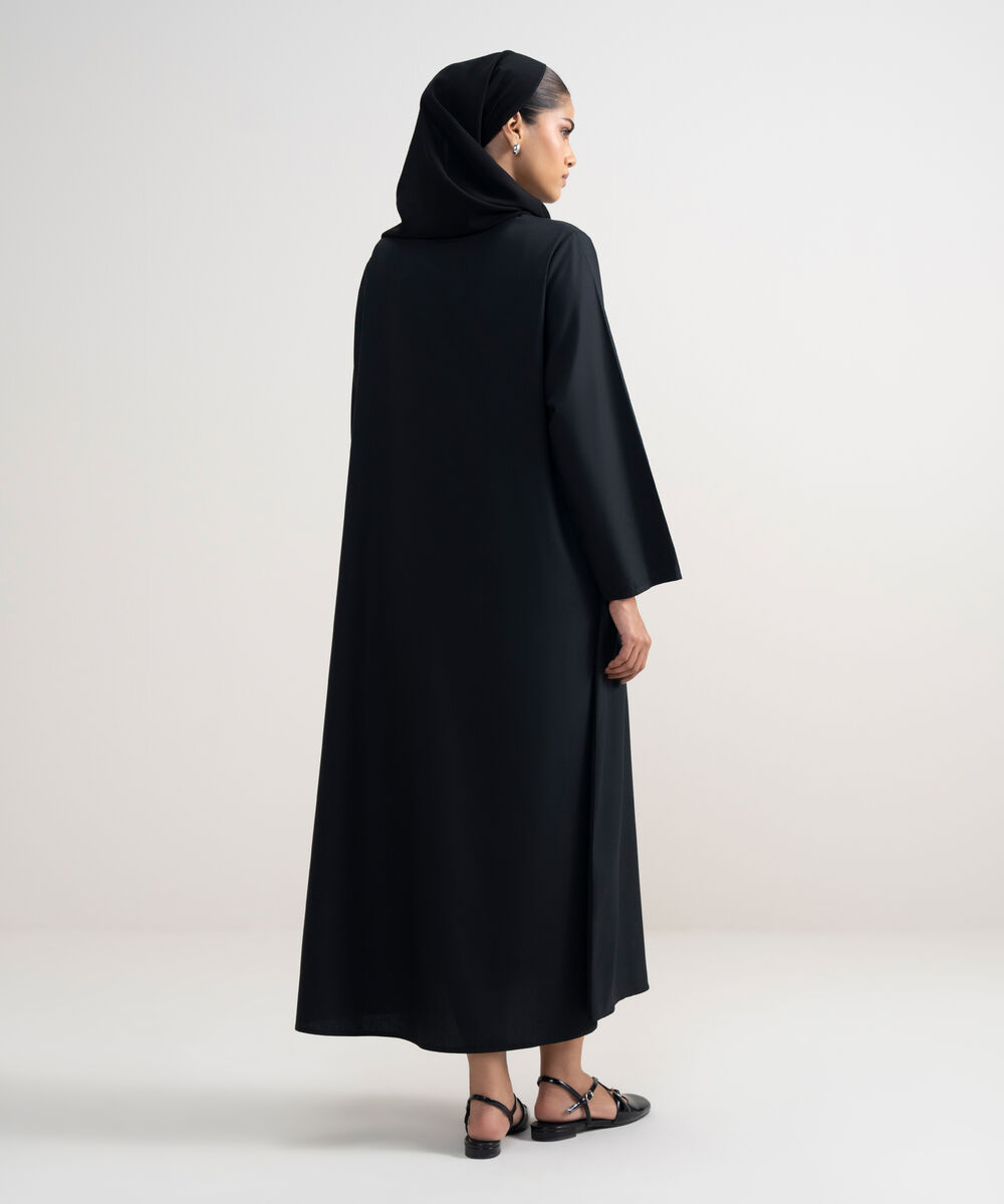 Women's Black Regular Abbaya Set