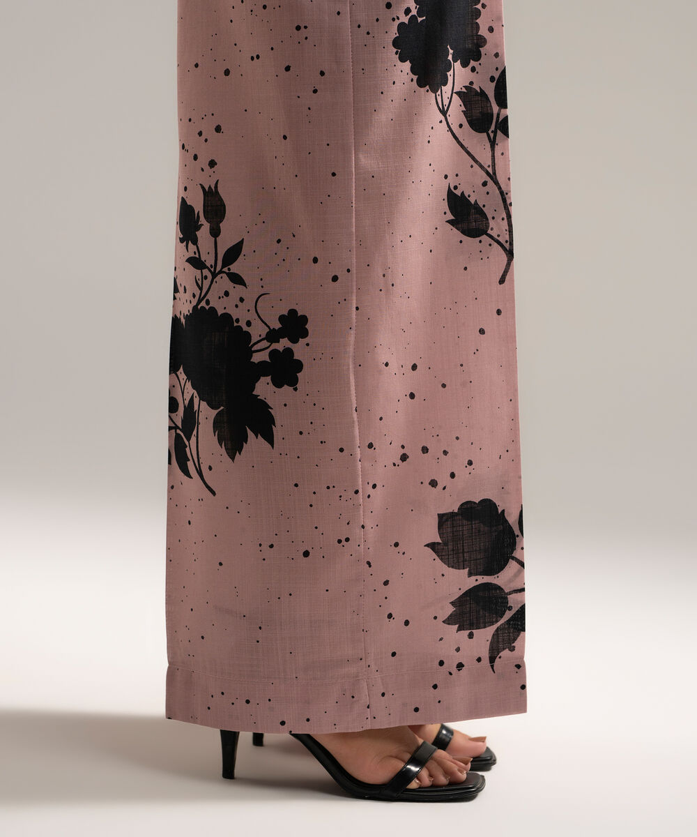Women's RTW Cross Hatch Printed Light Mauve Culottes