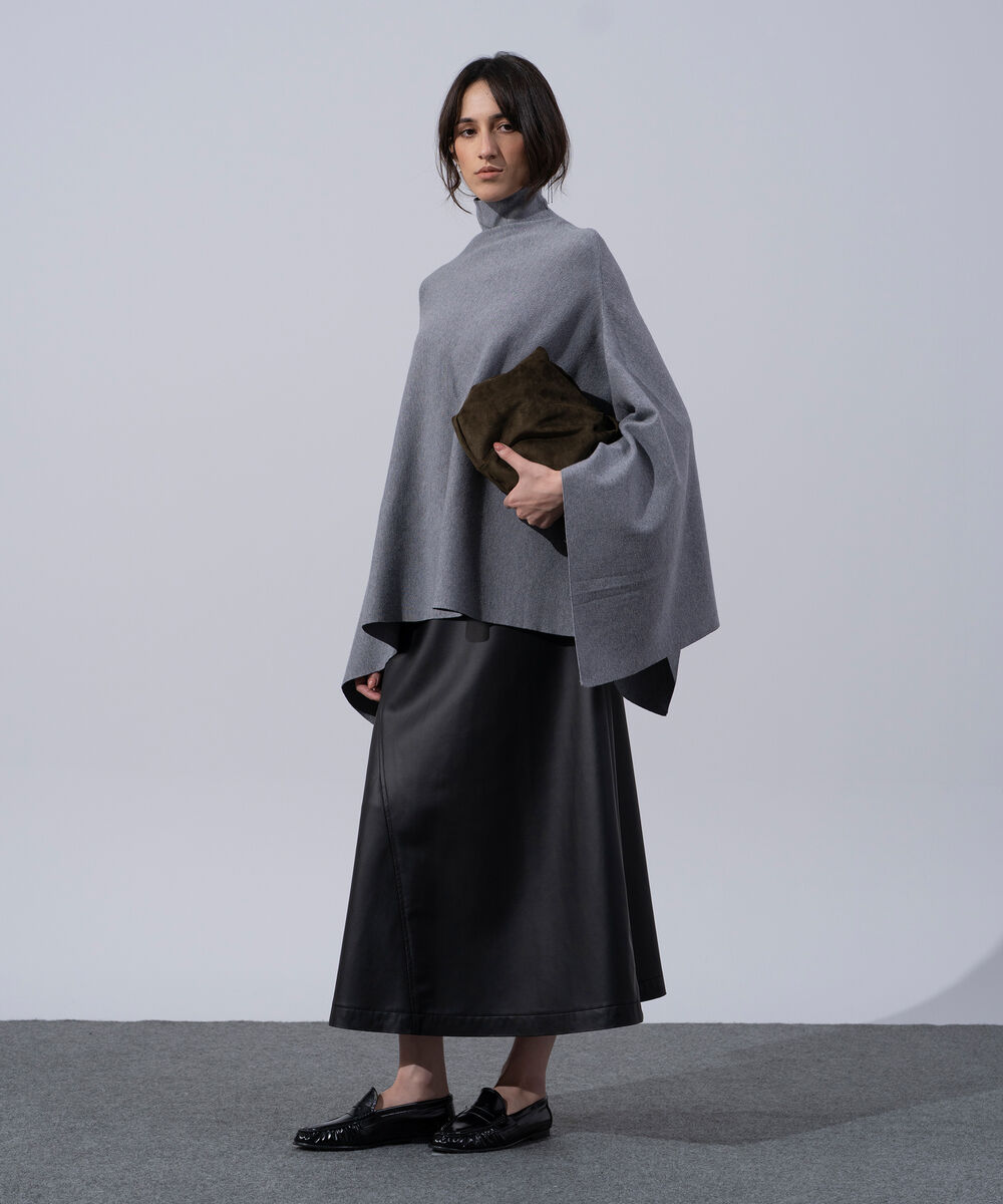 Women's Western Wear Grey Cape Knit Jumper