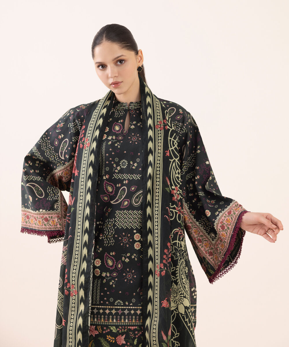 Women's Unstitched Cotton Printed Three Piece Suit