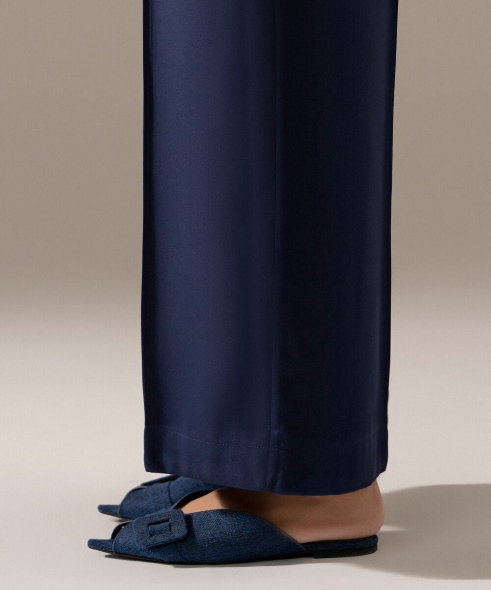 Women's RTW Viscose Marina Solid Blue Culottes
