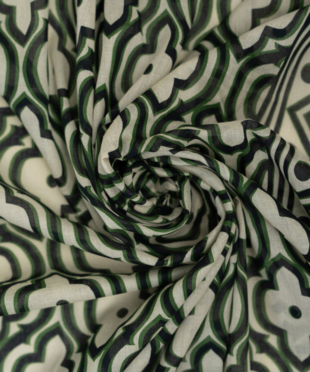 Lawn Printed Black Dupatta