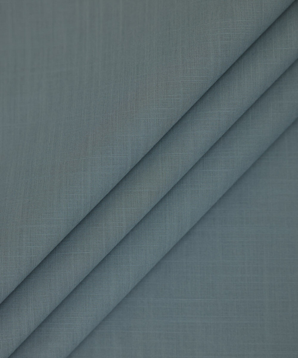 Men's Unstitched Cotton Slub Grey Full Suit Fabric