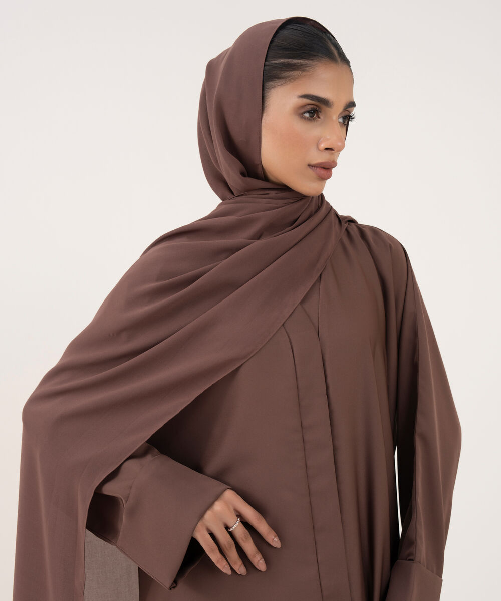 Women's Brown Polyester Hijab