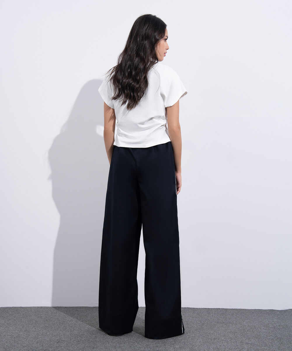 Women's Western Wear Black Linen Blend Pull On Trousers