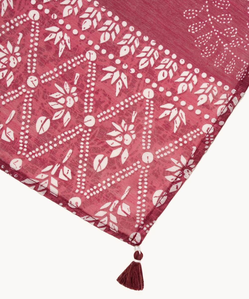 Manaar Printed Pink Dupatta
