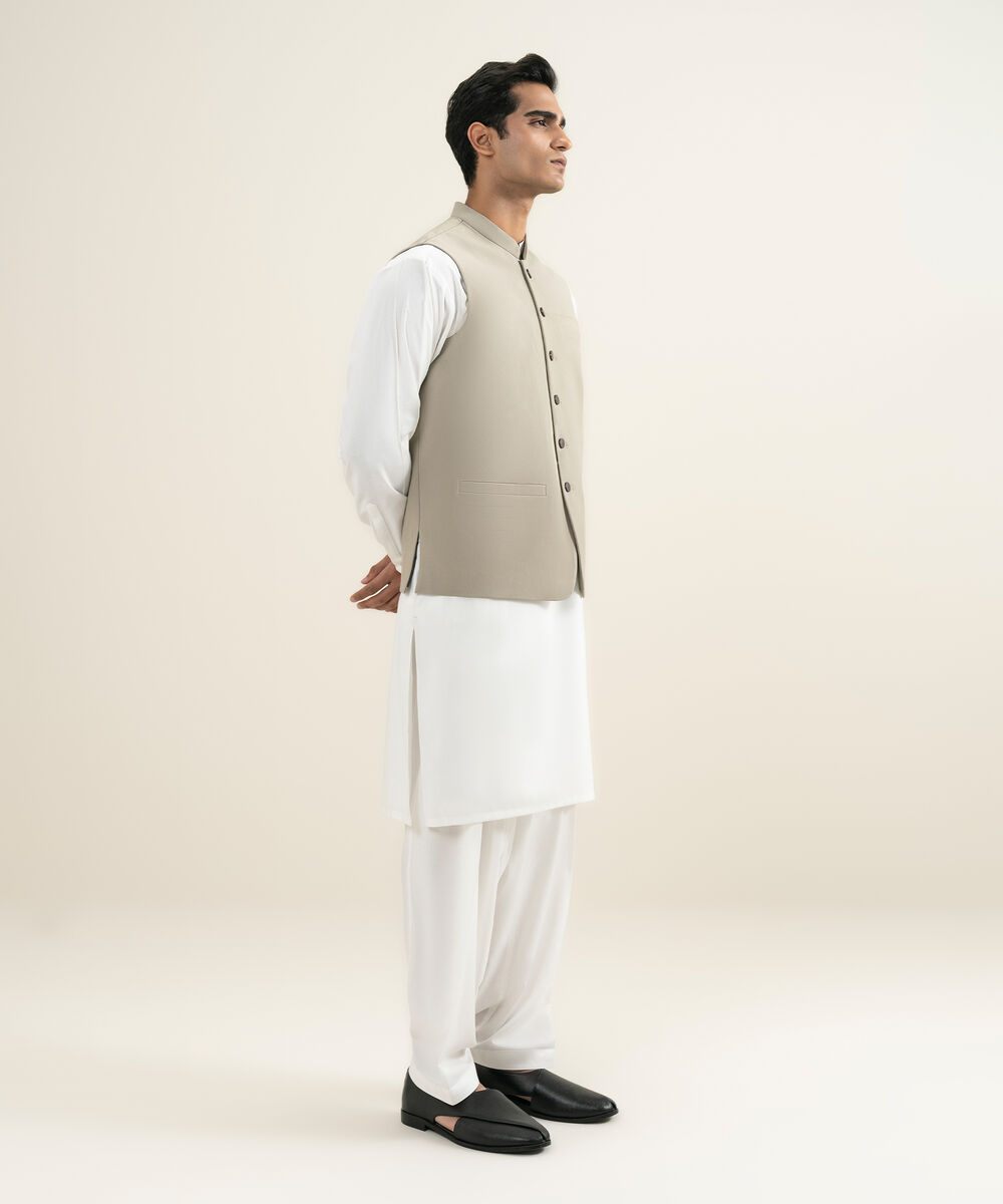 Men's olive Premium Wash & Wear Waistcoat