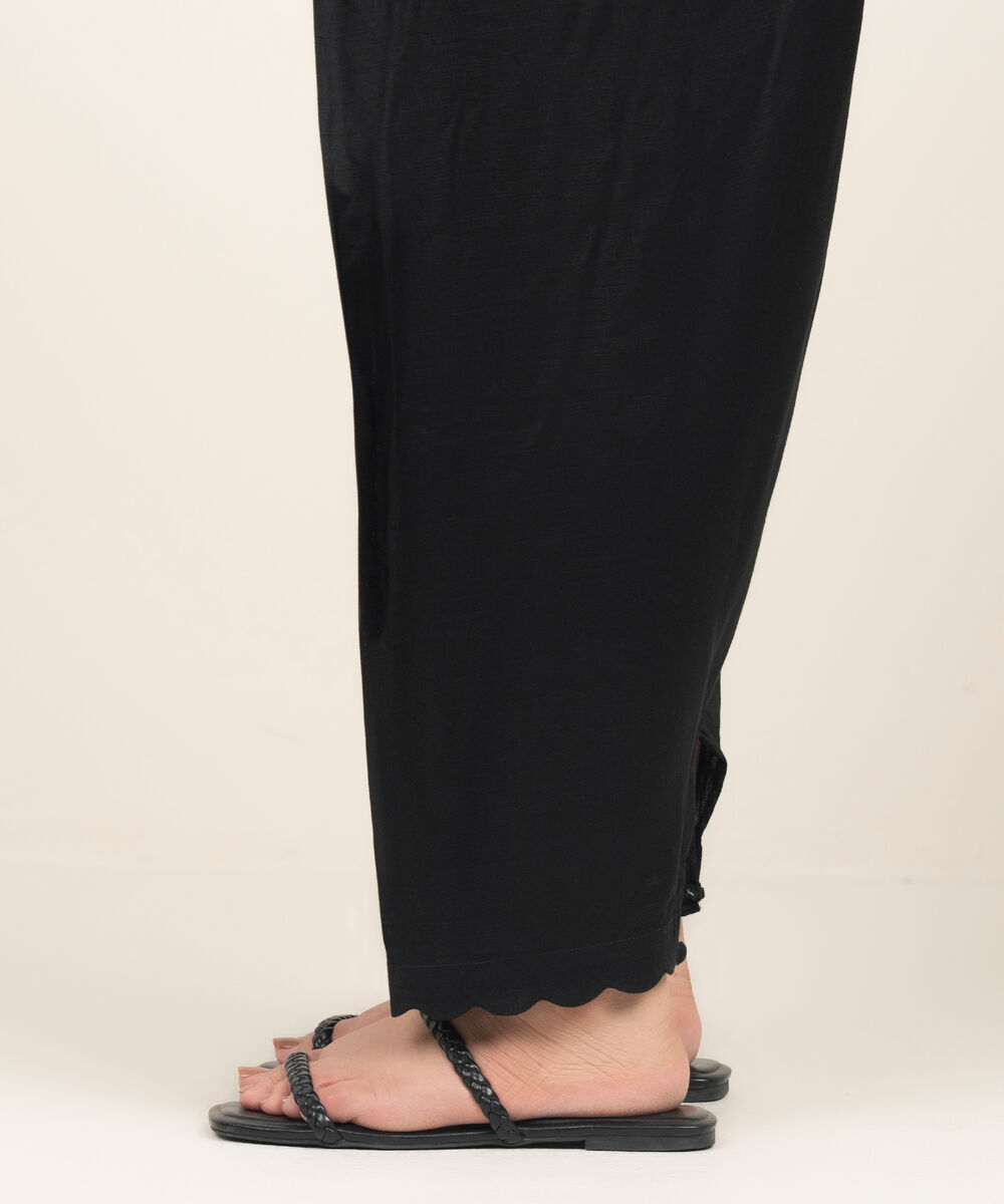 Women's RTW Lawn Solid Black Shalwar