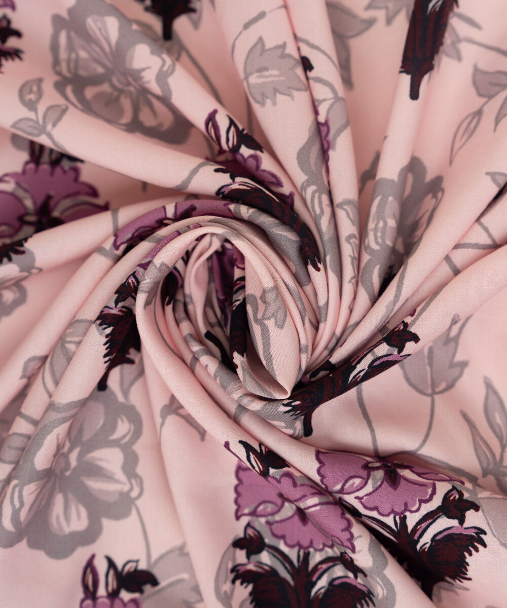 Linen Viscose Printed Pink Dupatta