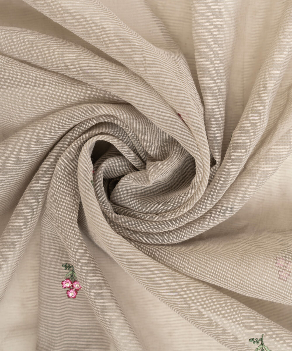 Blended Textured Karandi Embroidered Grey Dupatta