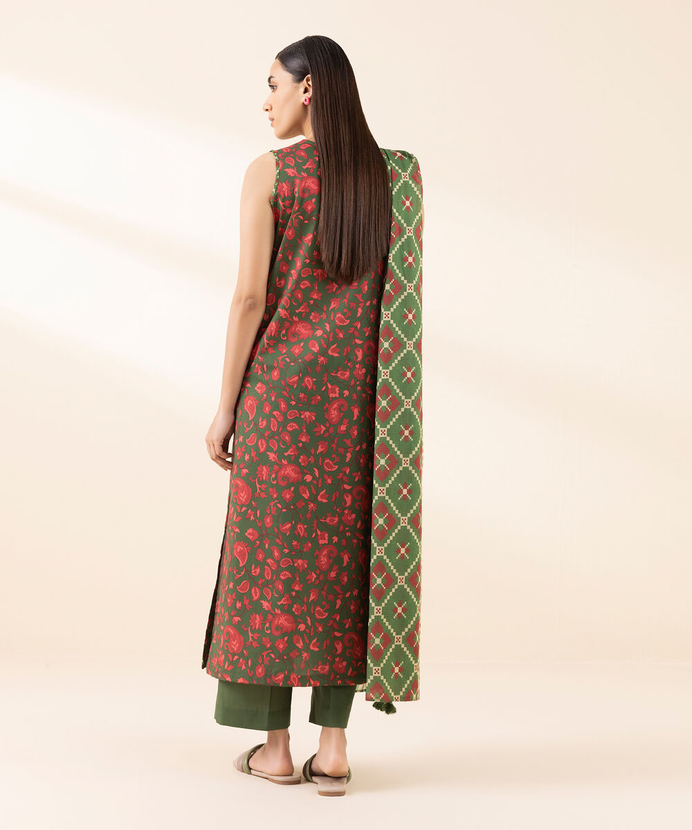 Women's Unstitched Lawn Printed Multi 3 Piece Suit