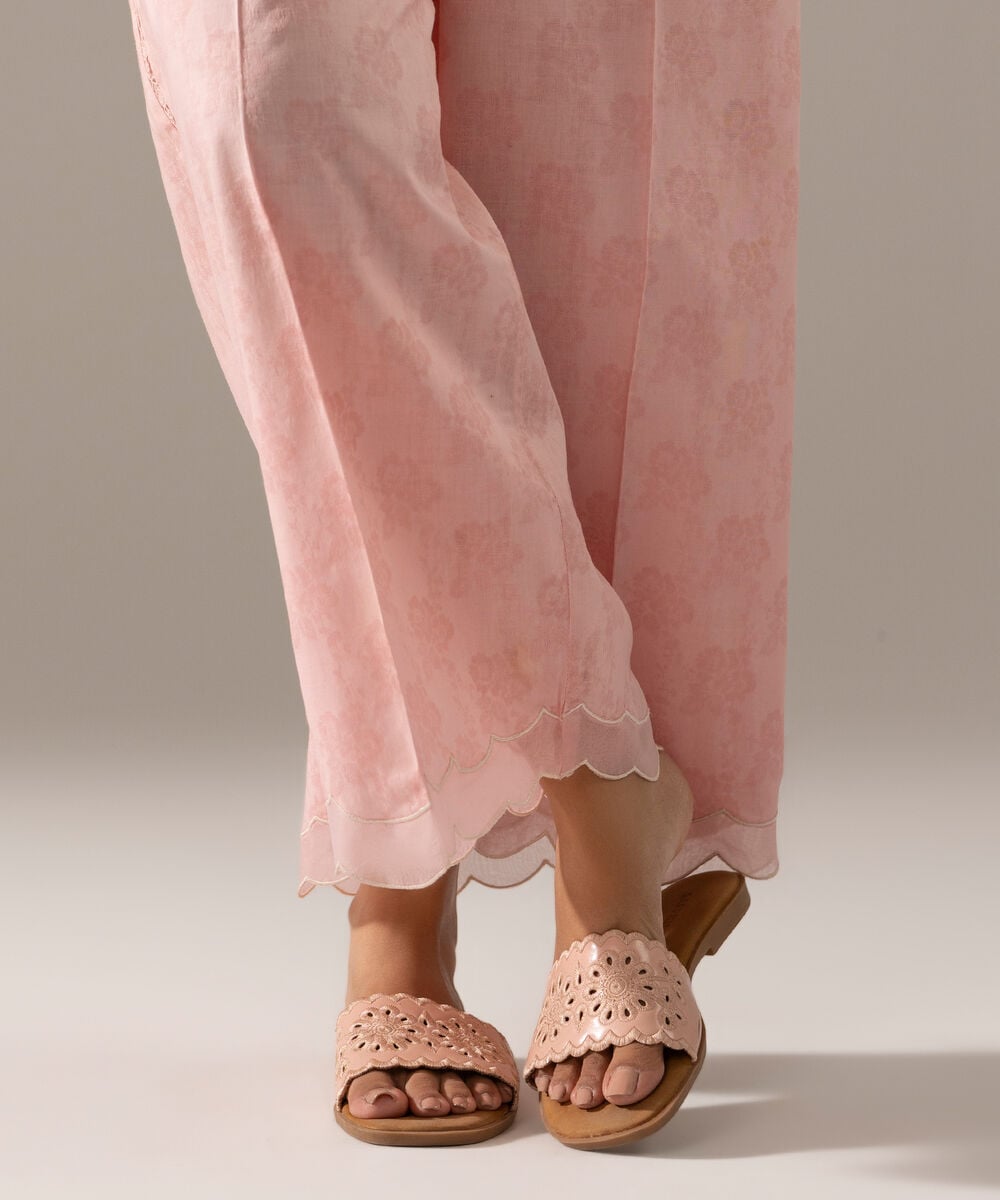 Women's RTW Dobby Solid Pink Culottes
