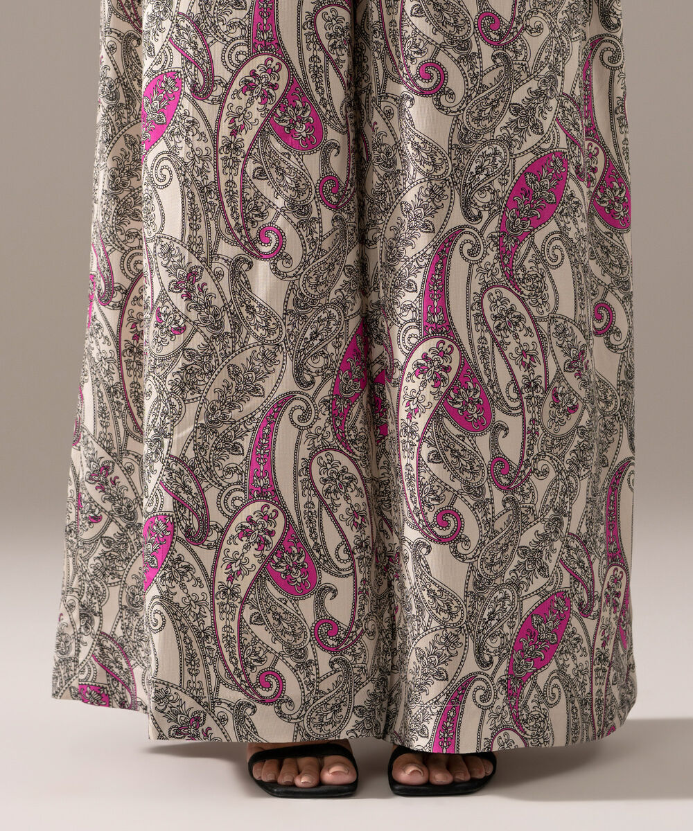 Women's RTW Bedford Printed Off White Flared Pants