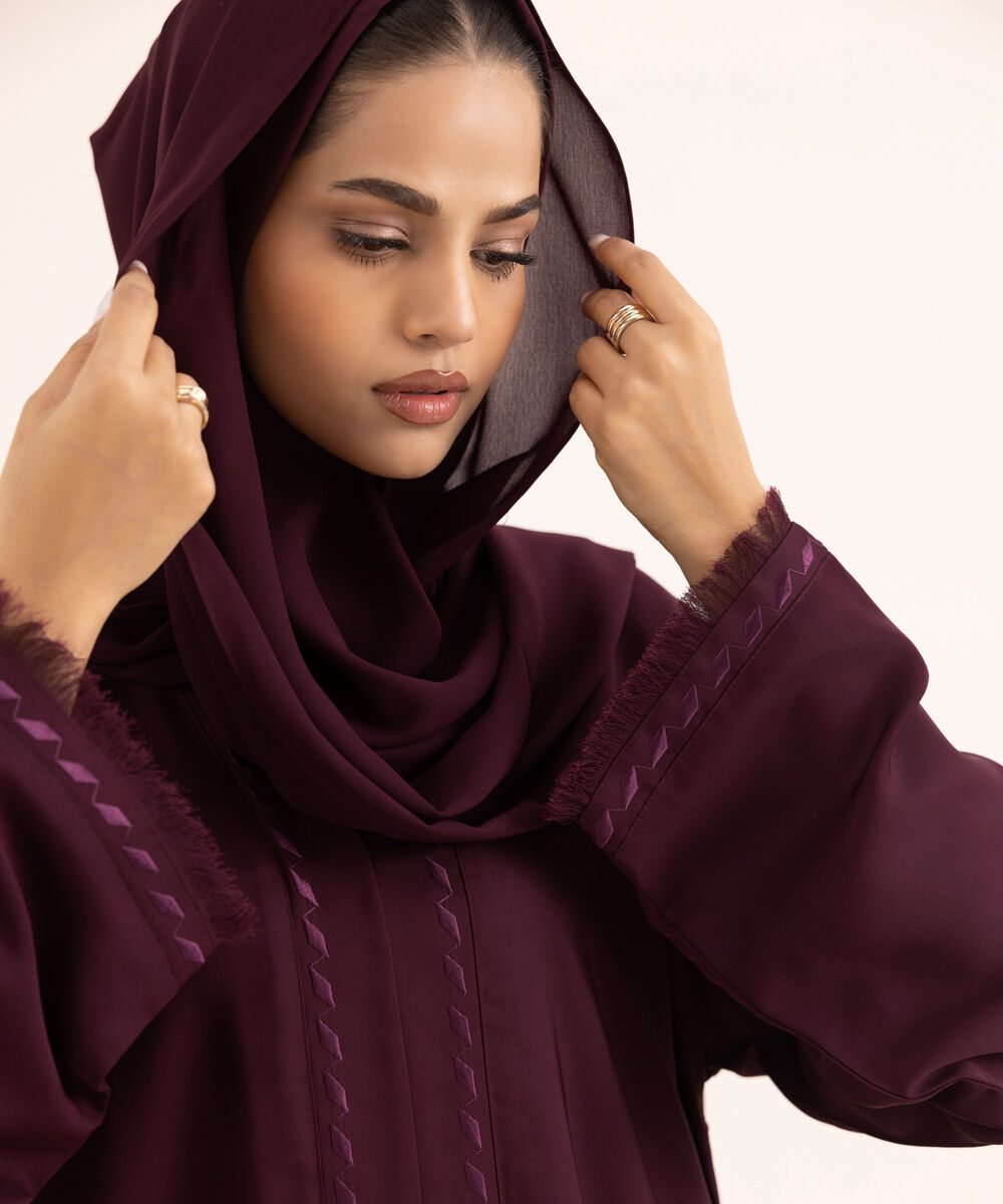 Women's Red Nida Abaya