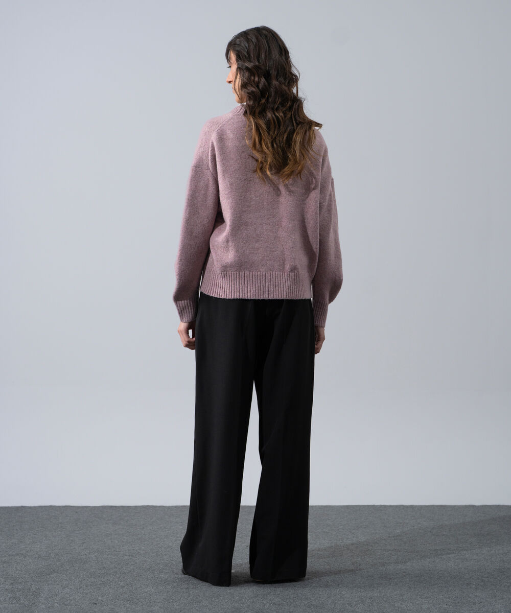 Women's Western Wear Pink Round Neck Knit Sweater