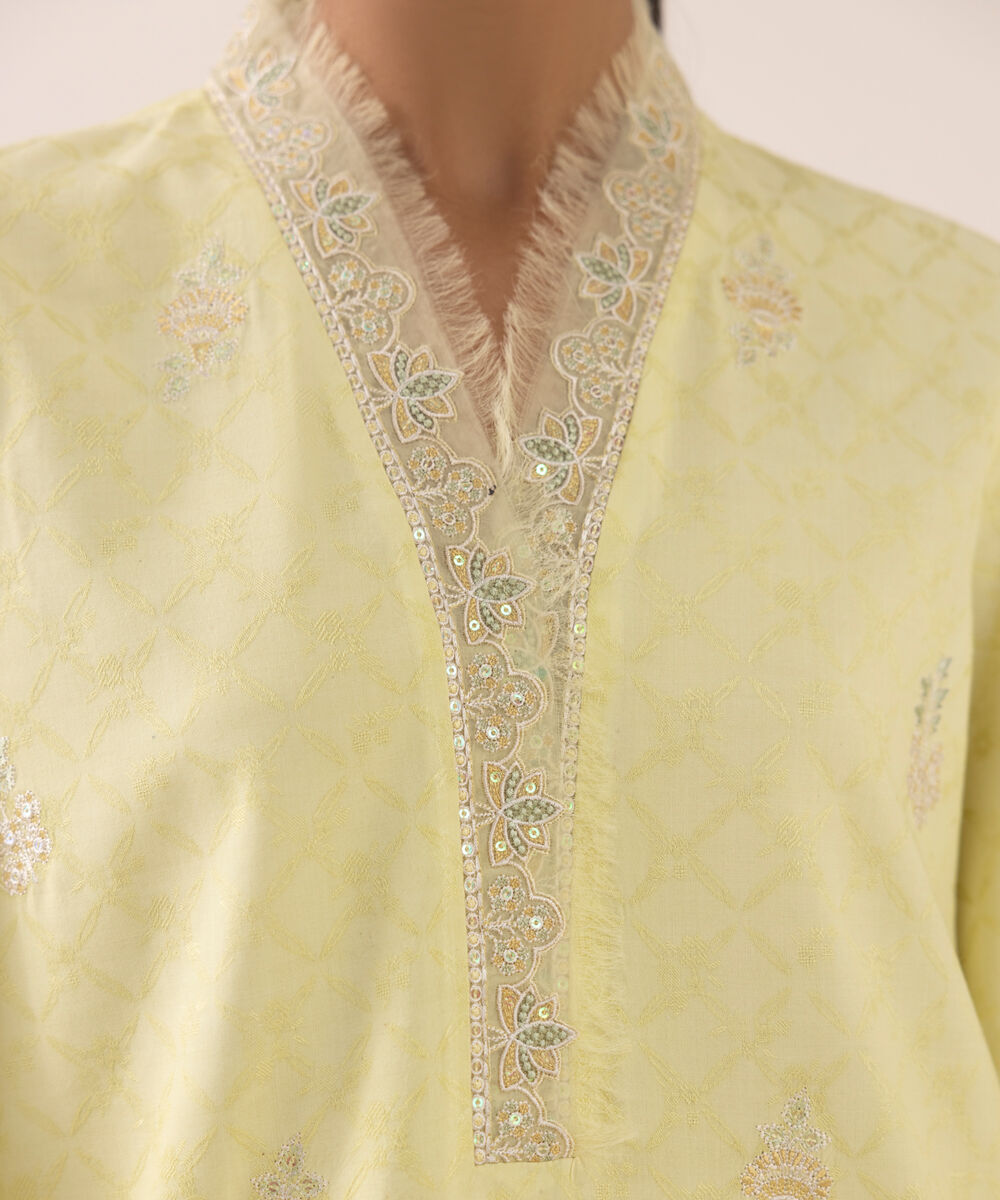 Women's Unstitched Dobby Dyed Three Piece Suit