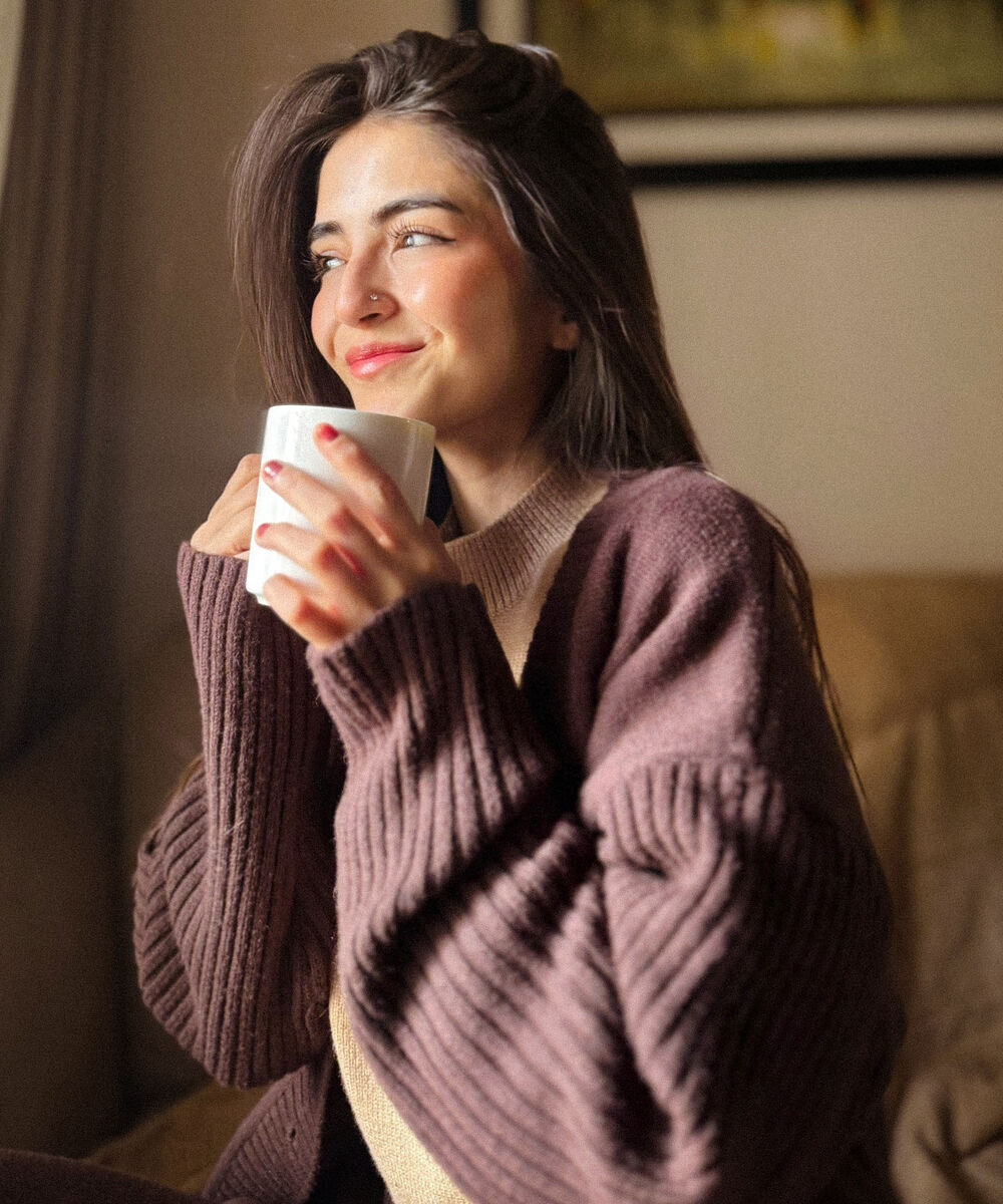 Women's Western Wear Brown Soft Touch Knit Cardigan