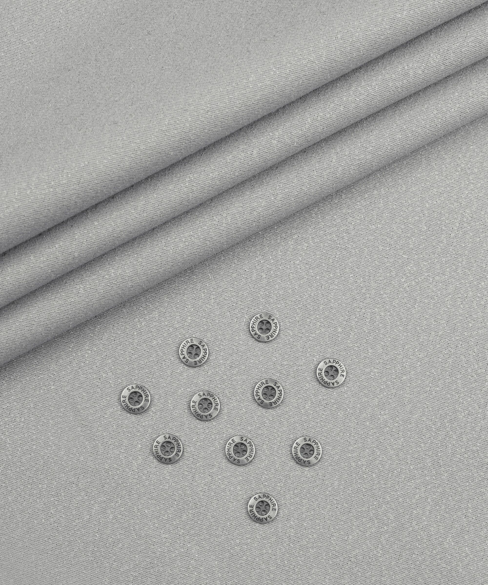 Men's Unstitched Two-Piece Soft Grey Premium Ayudia Suit