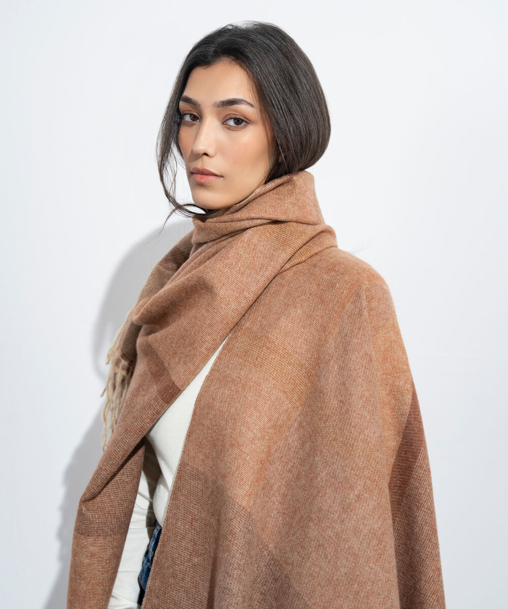Women's Western Wear Light Brown Cape Shawl