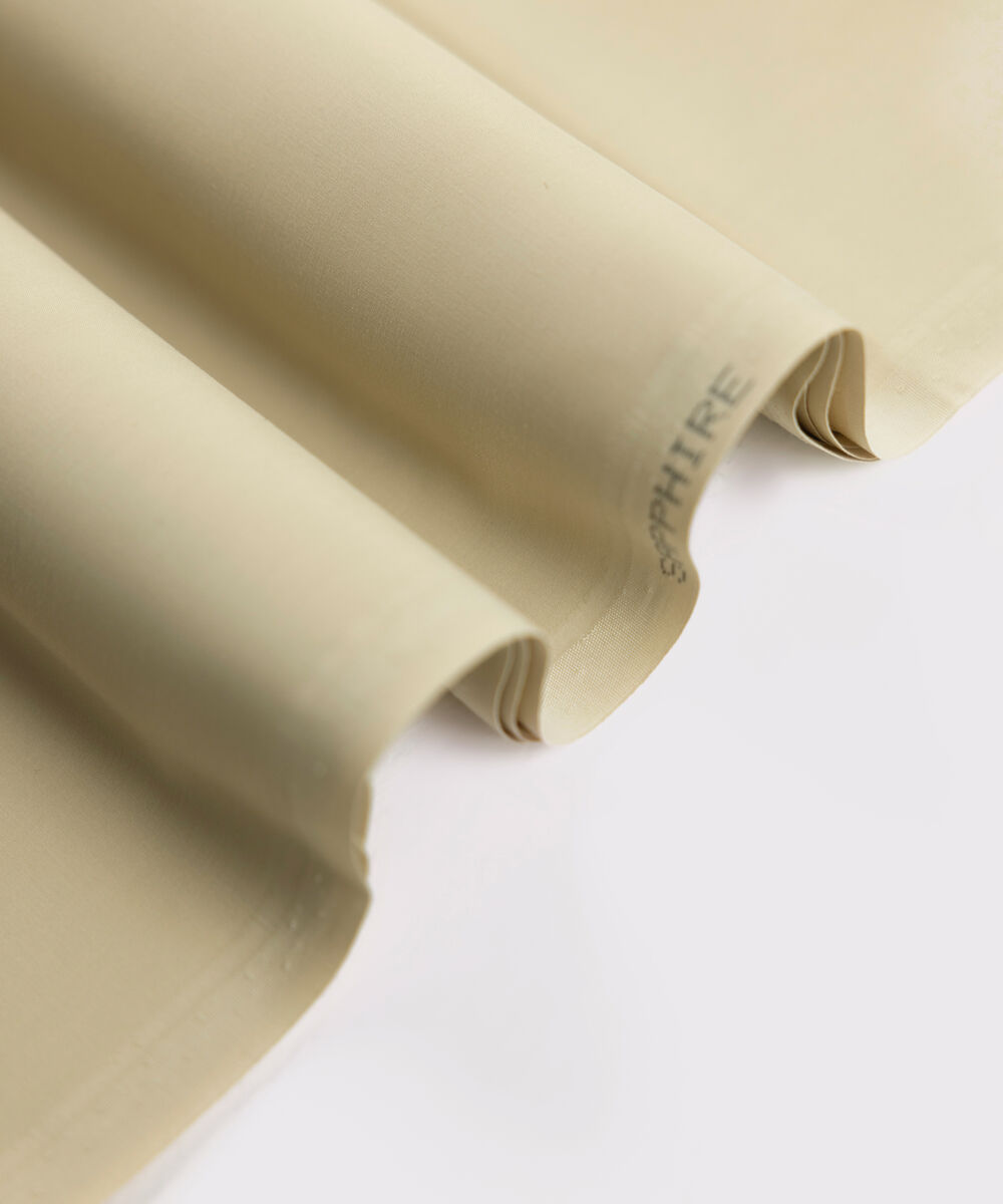 Men's Unstitched Two-Piece Premium Giza Cotton Beige Suit.