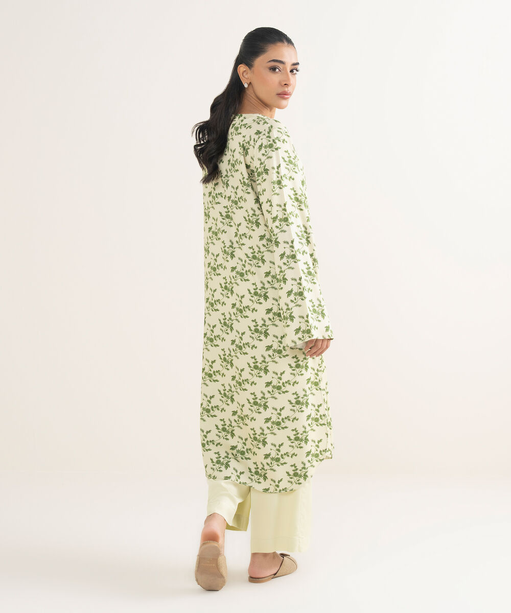 Women's RTW Bedford Printed Green Straight Shirt