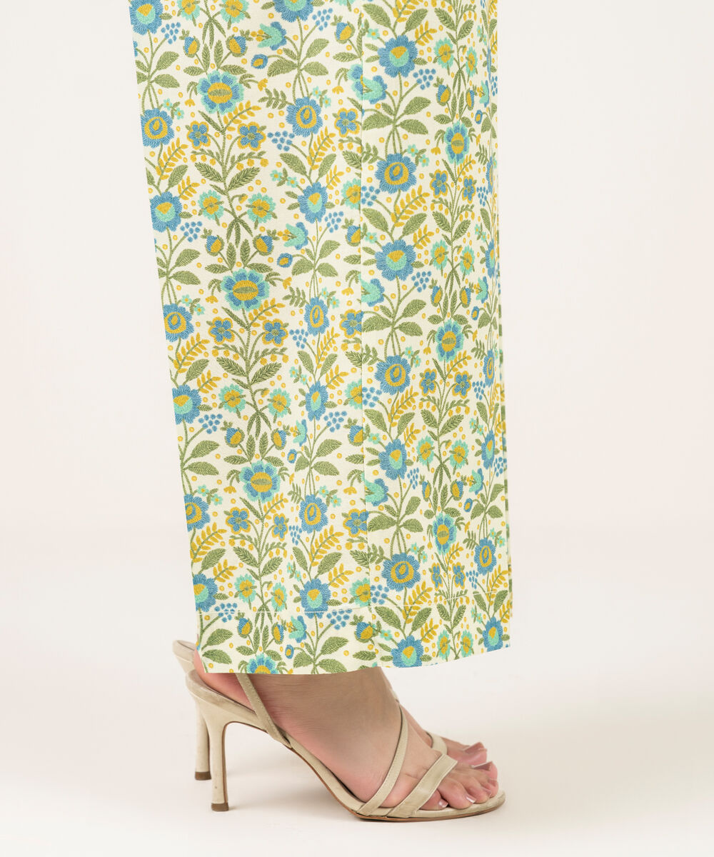 Women's RTW Cambric Printed Mint Green Culottes