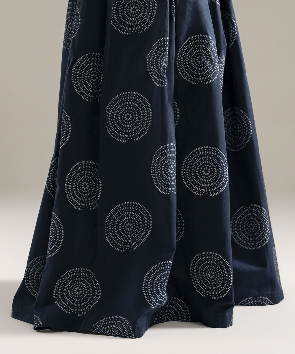 Women's RTW Cambric Printed Blue Flared Pants