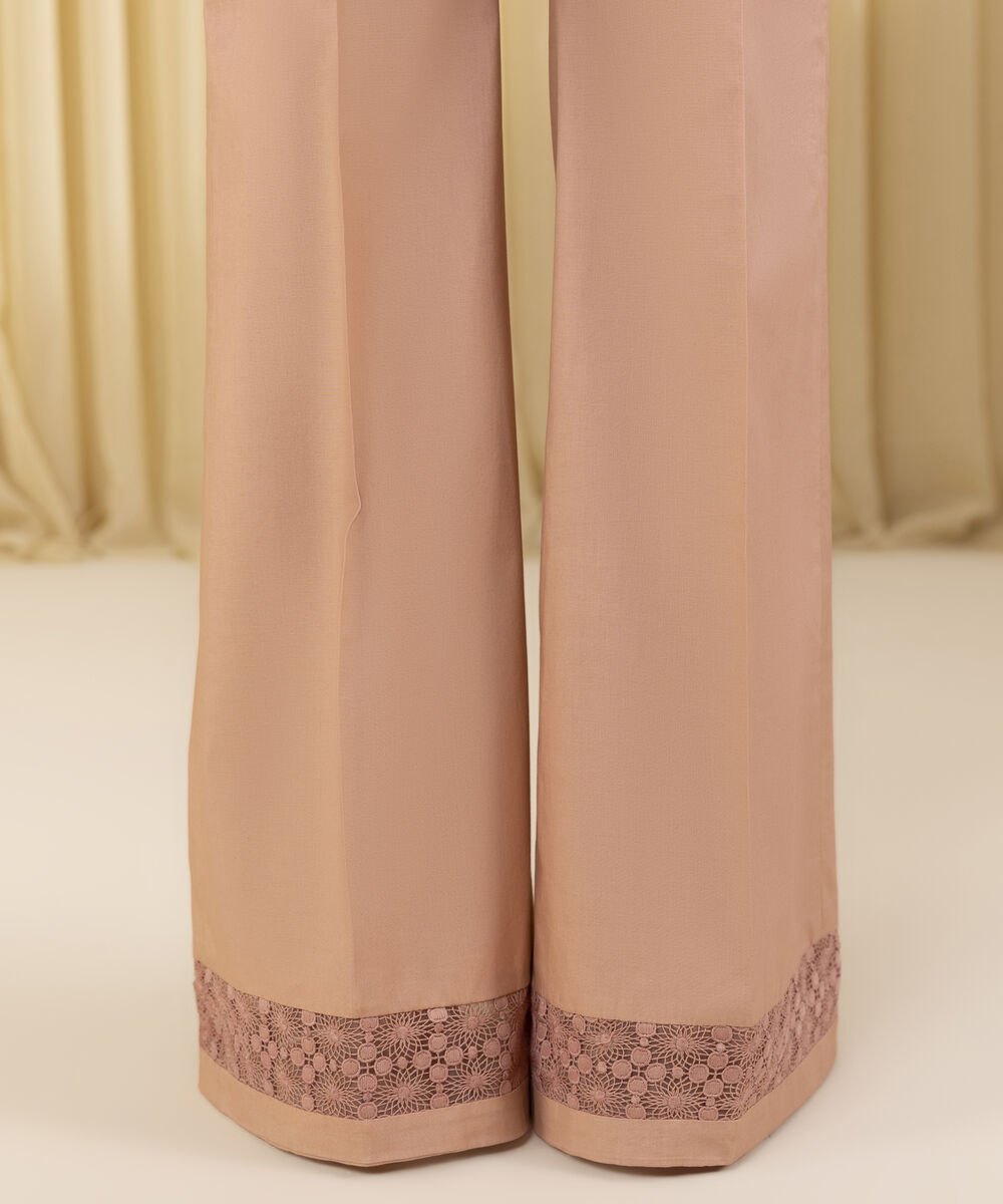 Unstitched Women's Pink Cotton Jacquard 3 Piece Suit