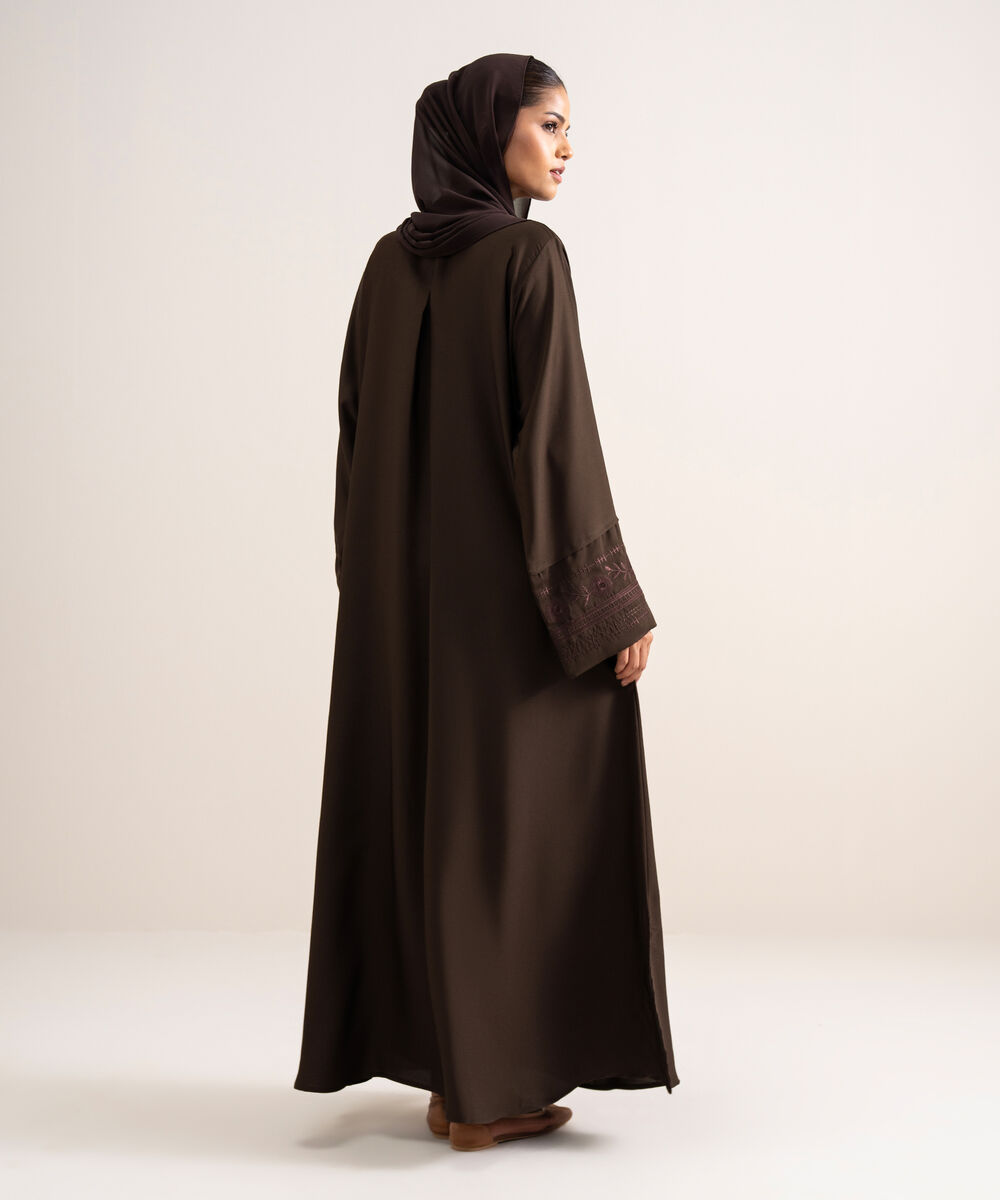 Women's Dark Brown Regular Abbaya Set