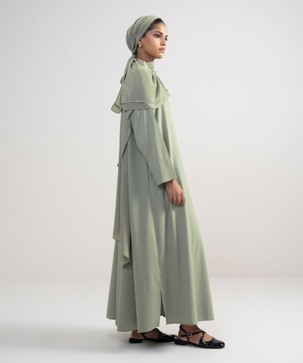 Women's Beige Raglan Abbaya Set