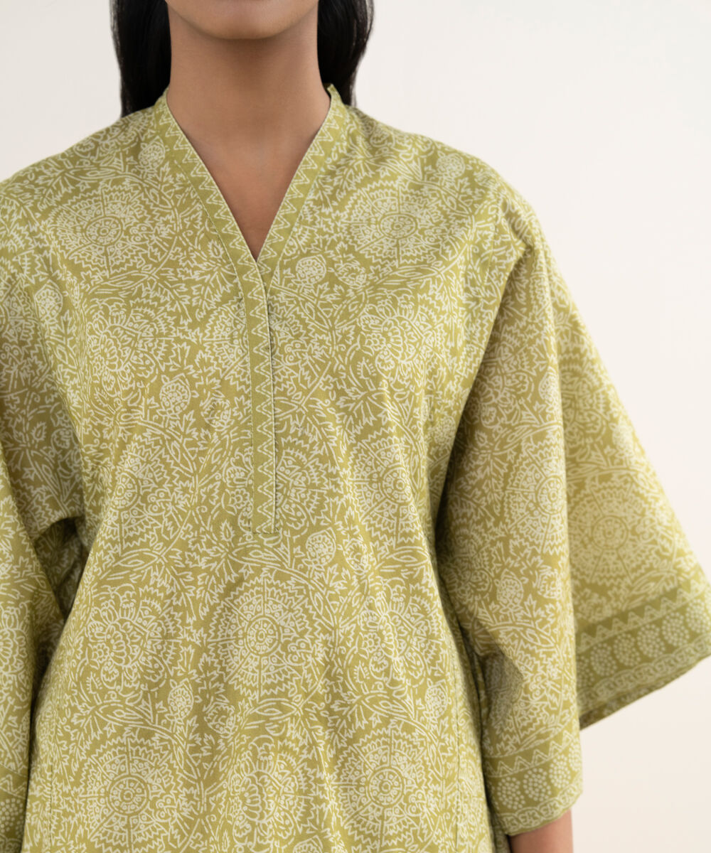 Women's Unstitched Lawn Printed Beige Shirt
