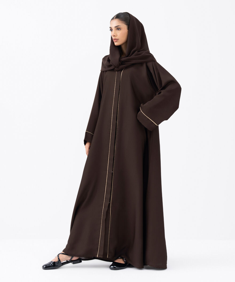 Women's Brown Polyester Abaya