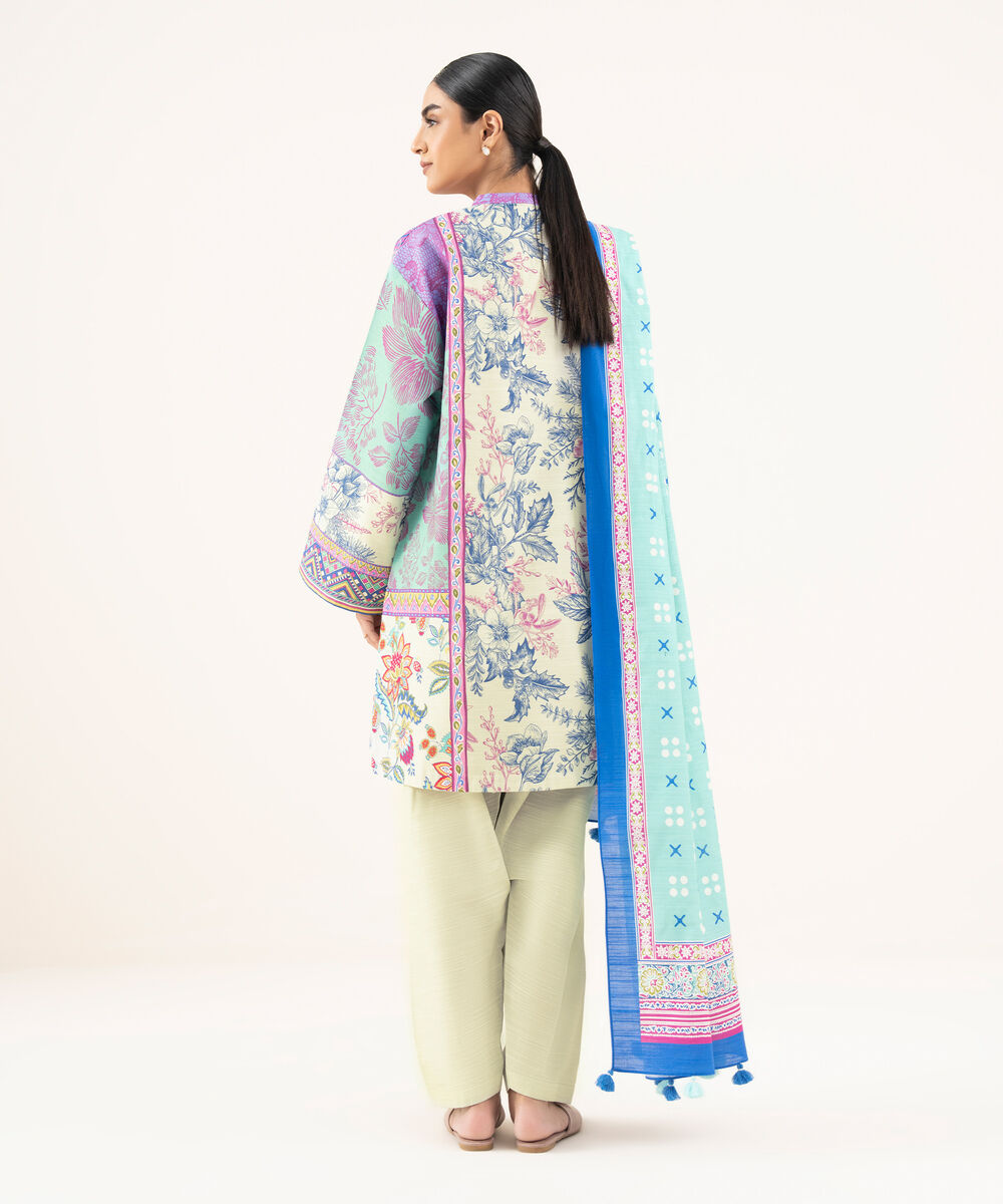 Women's Unstitched Khaddar Printed Multi 2 Piece Suit