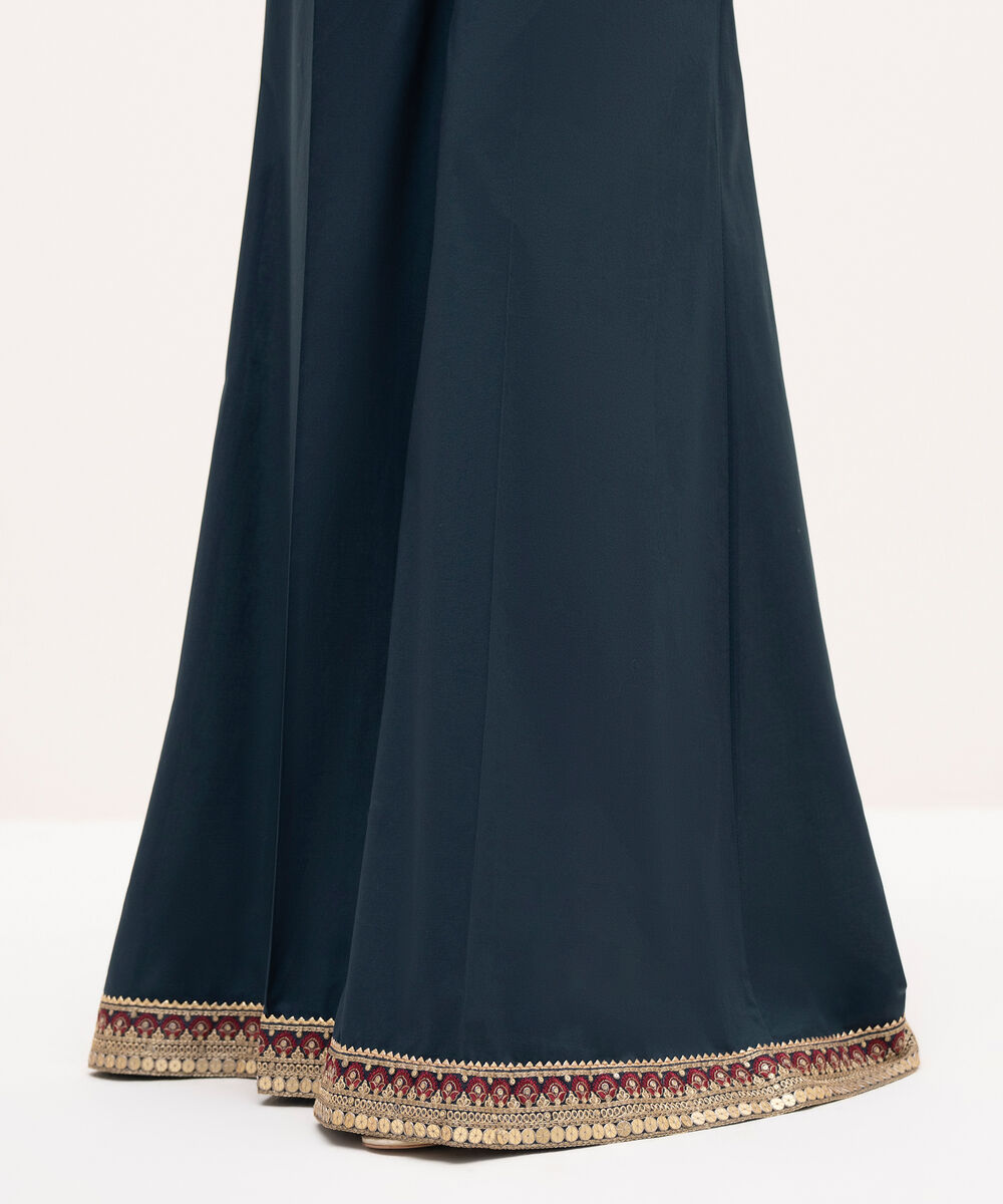 Women's RTW Cambric Blue Embroidered Sharara