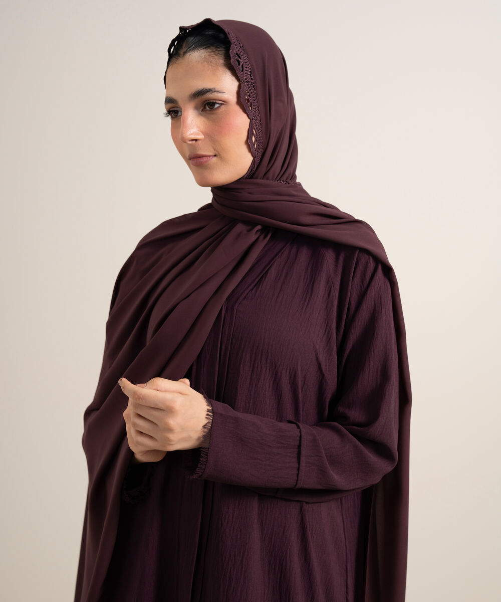 Women's Purple Raglan Abaya Set