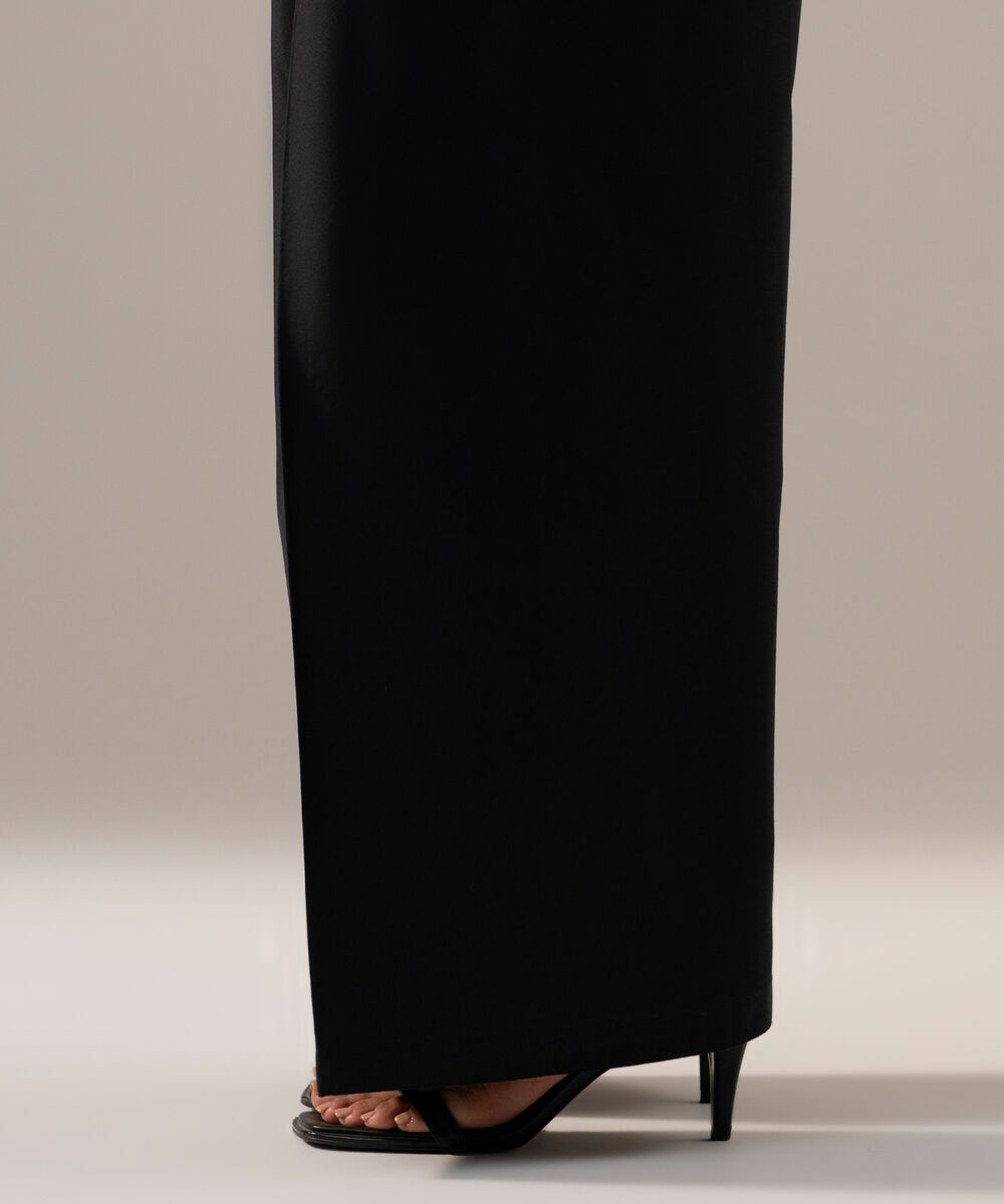 Women's RTW Cambric Solid Black Farshi Shalwar