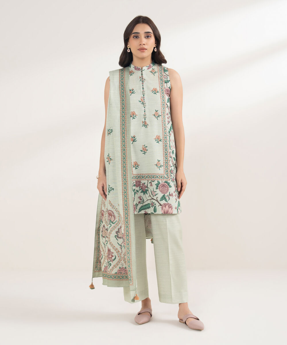 Women's Unstitched Khaddar 3 Piece Suit