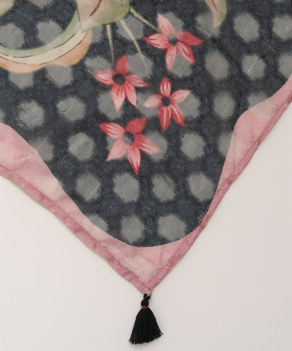 Brochea Jacquard Printed Black Dupatta