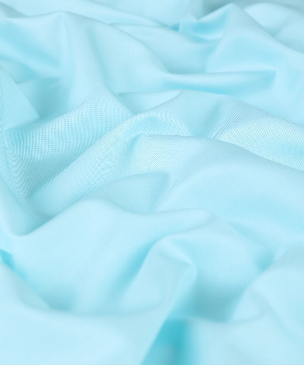 Men Unstitched Cotton Blue Full Suit Fabric