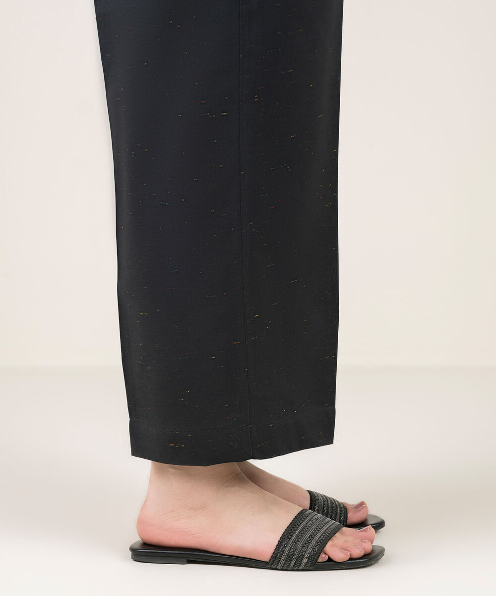 Women's RTW Multi Neps Solid Black Culottes