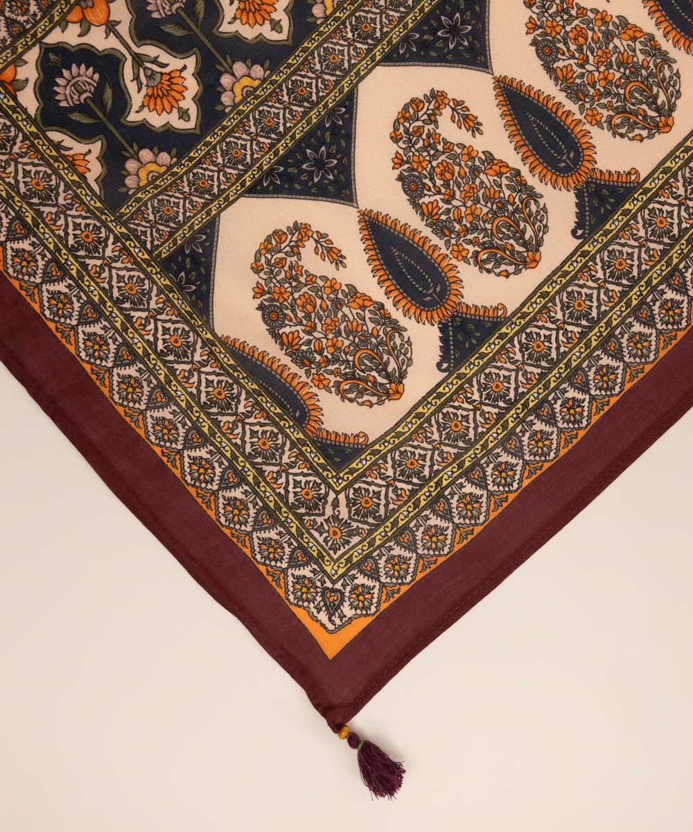 Fine Voile Red Printed Dupatta